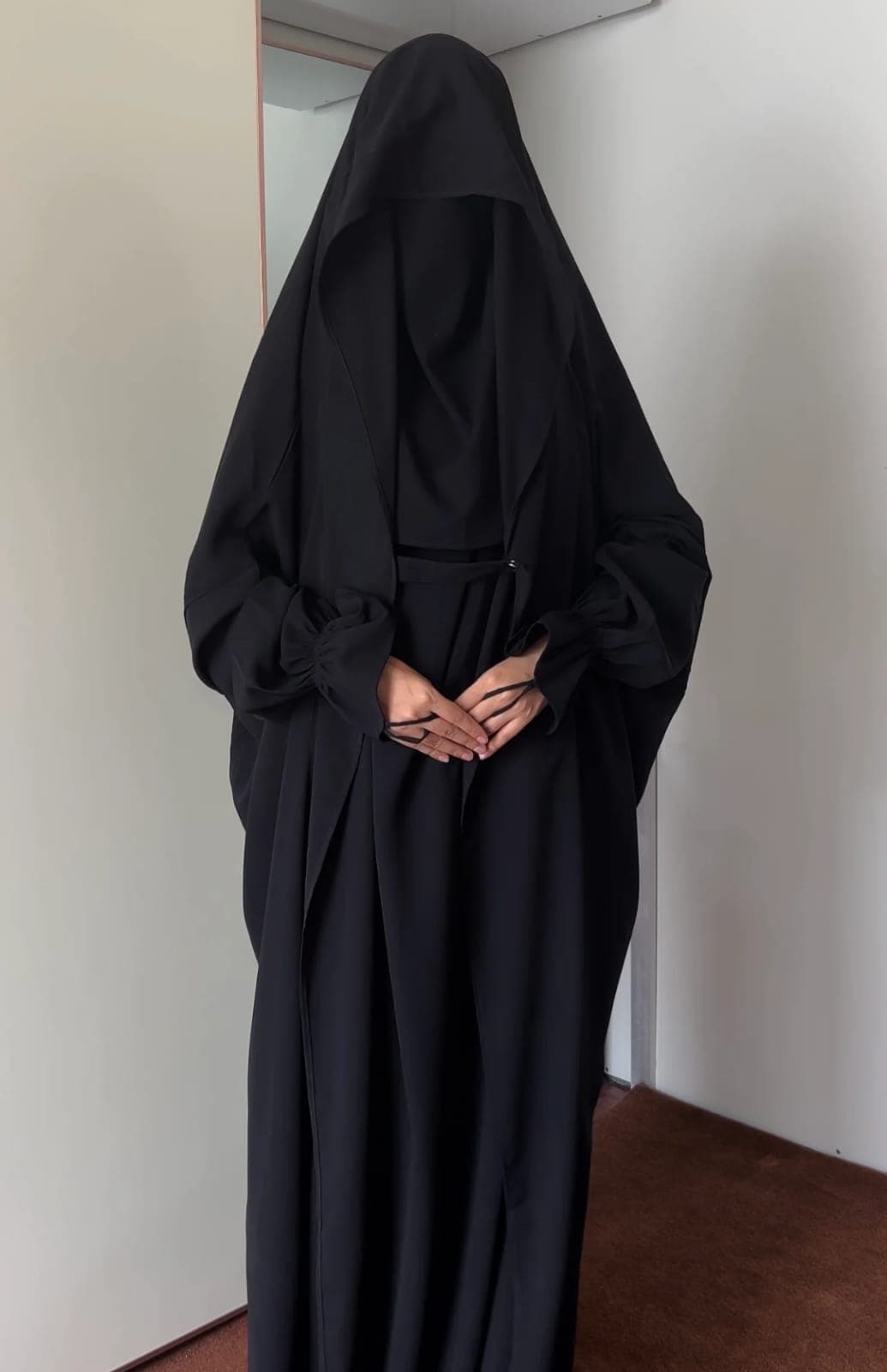 Classic Saudi Jilbab – Full Length Black | Firdaus Fabric