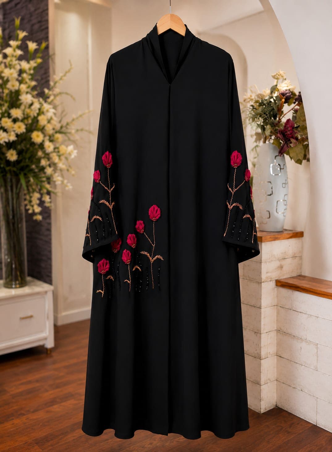 Arzoo Floral Abaya Elegant 3D Floral Handwork