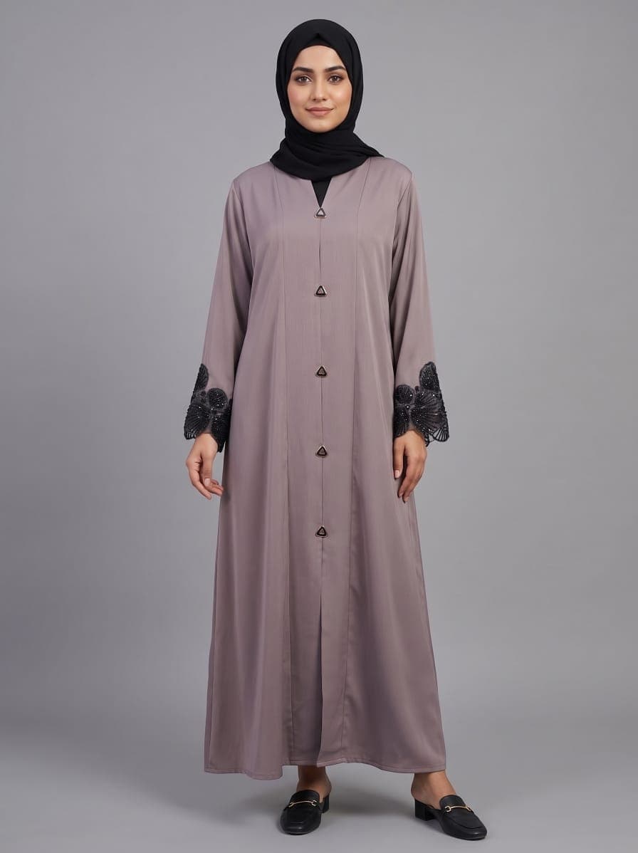 Premium Imported TikTok Hands-Free Patch Abaya - Black